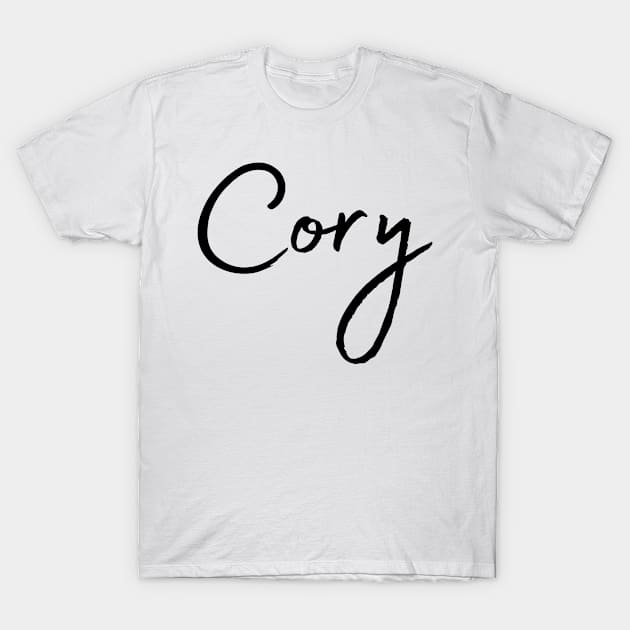 Cory Name Calligraphy T-Shirt by Word Minimalism